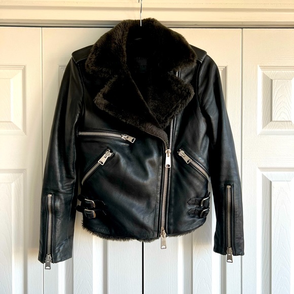 All Saints Jackets & Blazers - AllSaints Faux Fur Lined Leather Jacket